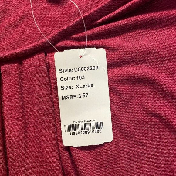 Suzanne Betro Shirt Top Women Size XL 3/4 Sleeve Relaxed,Pleated Front,Soft - Picture 8 of 12